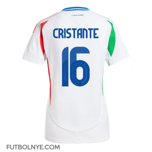 Camiseta Italia Bryan Cristante #16 Visitante Equipación para mujer Eurocopa 2024 manga corta